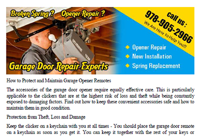 How to Protect and Maintain Garage Opener Remotes in Peabody